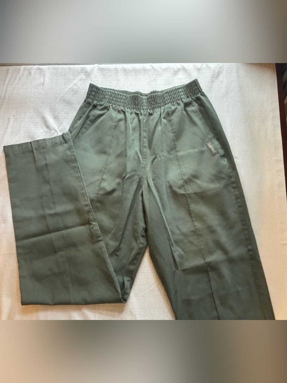 LANDAU PANTS EUC Olive Green Casual Elastic-Waist Pants SIZE SMALL